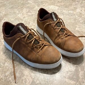 Brown Suede Low-Top Sneakers with White Soles
